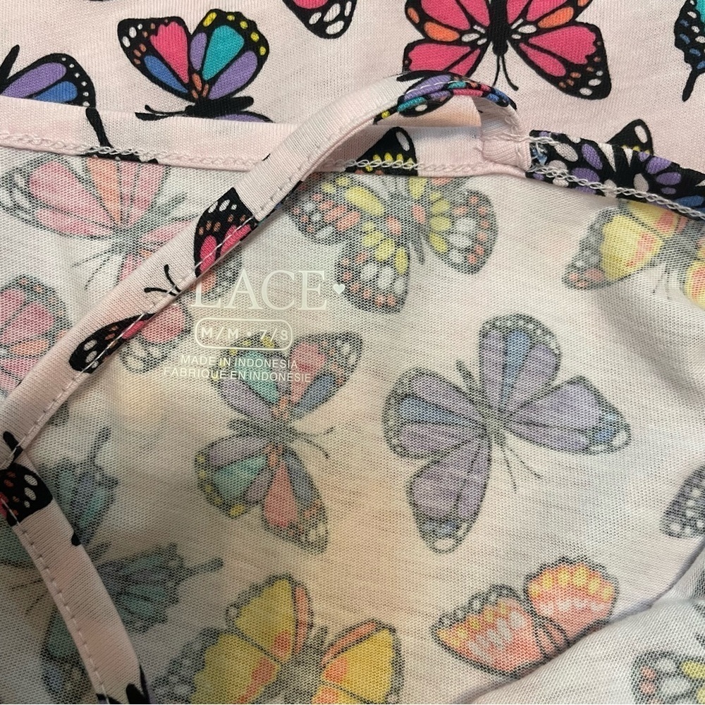 The Children’s Place Light Pink Multi Color Butterflies Tiered Dress Size M - Picture 5 of 8